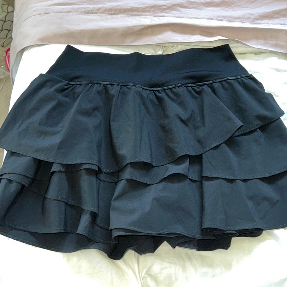 Black Offline Ruffle Tennis Skort, Size Medium